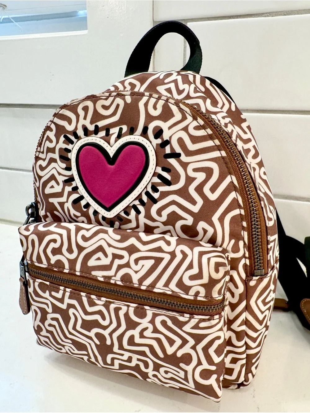 Coach x Keith Haring Heart Mini Charlie Backpack Collectible Pop Art Bag